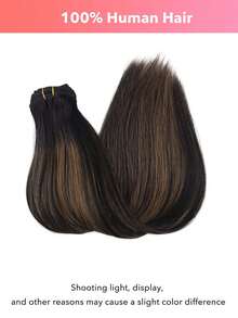 9PCS Straight Clip In Hair Extensions 100% Real Human Hair 14-24 Inch 148G Double Weft Invisible Clip Hair Extensions Remy Natural Human Hair For Women Girls Daily Use - S1B/6/1B - View 4
