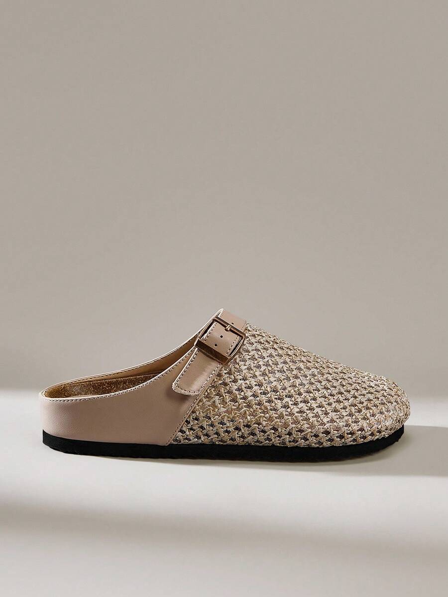 Solecia 女式厚底一脚蹬穆勒鞋，包头，春秋季休闲乐福鞋 - 銅色 - 查看 1