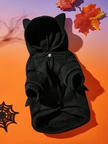 PETSIN 1 件宠物万圣节服装，猫狗通用 3D 蝙蝠装，狗衣服 - 黑色 - 查看 9