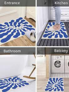 Cirelle 1 pieza Alfombra de 40x60cm para entrada, felpudo de interior lavable con estampado floral, alfombra pequeña de estilo bohemio antideslizante para cocina, de pelo suave y bajo, alfombra de entrada para puerta principal, dormitorio, cocina, lavandería, baño - Multicolor - Ver 5