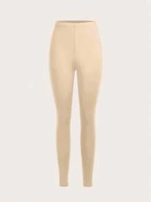 Slaydiva Quần legging dệt kim trơn màu thường ngày màu kaki, màu cà phê đậm, tông màu da, kiểu dáng dài thích hợp cho mùa hè, mùa thu, mùa đông, thích hợp cho các buổi đi chơi và mùa tựu trường - Nhiều màu - Xem 7