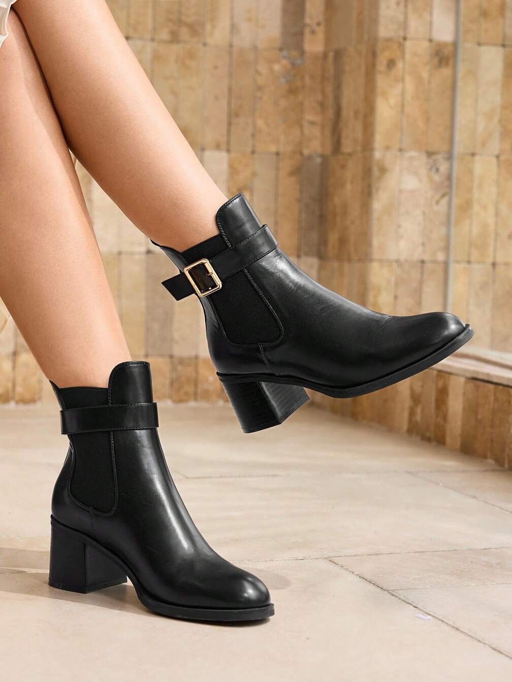 womens black leather dress boots Women's Pointed Toe Chunky Heel Ankle Boot,New Comfortable Non Slip Stacked Mid Heel Fashion Side Zipper High Heel Western Booties Work Chelsea Short (Black,5,5) The On The Right Foot Black Faux Leather Knee High Boots start every outfit strong Women's Staying Put Black Faux