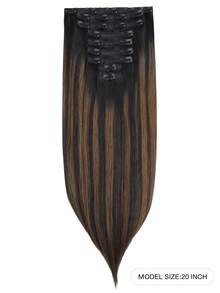 9PCS Straight Clip In Hair Extensions 100% Real Human Hair 14-24 Inch 148G Double Weft Invisible Clip Hair Extensions Remy Natural Human Hair For Women Girls Daily Use - S1B/6/1B - View 3