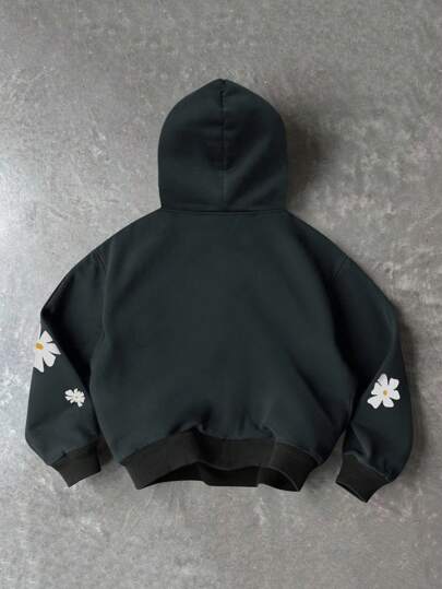 Street Life Men's Casual Floral Print Hoodie Sweatshirt
