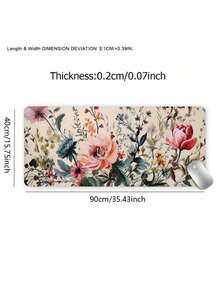 SHEIN 1 tấm lót chuột máy tính cỡ lớn in hình hoa dễ thương, chất liệu cao su chống trượt, thích hợp cho văn phòng và nhà riêng. Món quà hoàn hảo cho bạn trai/bạn gái nhân dịp tựu trường. - Nhiều màu - Xem 3