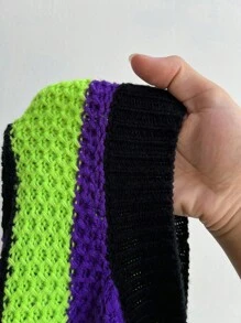 Whyspr 哥特朋克万圣节哥特式大码多色条纹开衫 - 彩色 - 查看 8