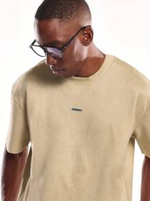 SUMWON 宽松日常必备T恤 圆领 短袖 经典百搭 休闲常规款 四季皆宜 纯色 - 卡其色 - 查看 4