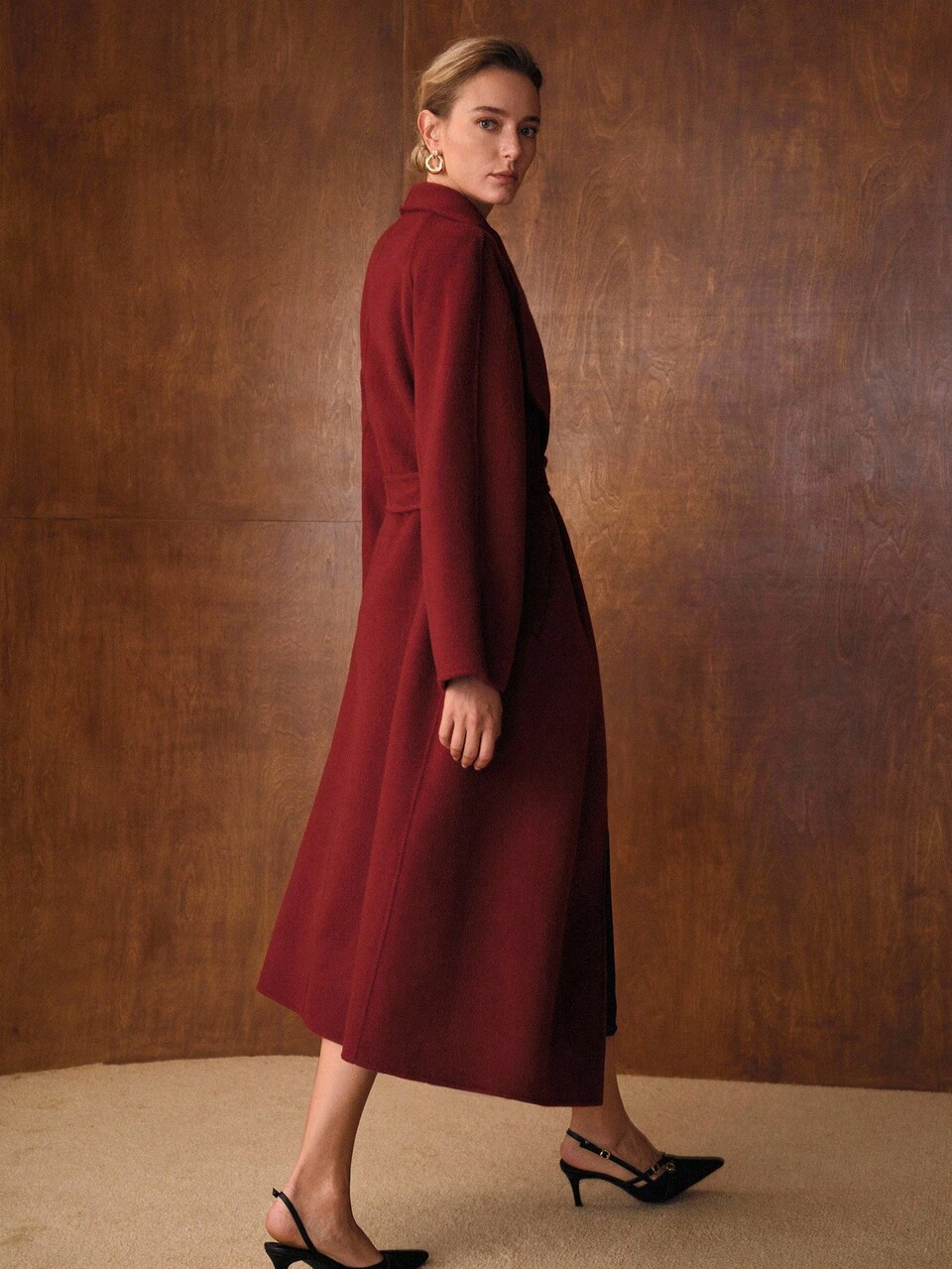 AUTUMN/WINTER OVERSIZED COLLAR BELT LOOSE LONG OVERCOAT, ELEGANT CHIC