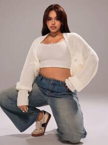 Rustia New Bat Wing Long Sleeve Women Cardigan Sweater Winter Fall Autumn CASUAL