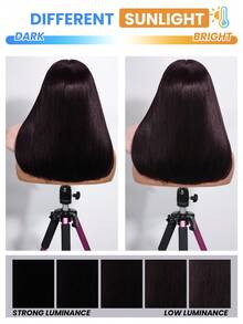 99jA Burgundy 2x6 Bob Wig 100% Human Hair Lace Front 180% Density Short Straight Transparent Lace Pre Plucked Baby Hair Install Adjustable Straps Breathable Cap Heat Resistant For Women - 99JA - View 10