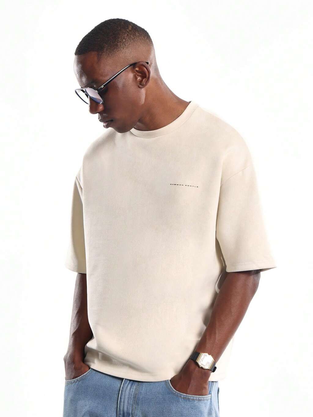 Premium Suede T Shirt With Minimalist Design