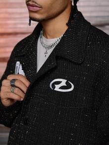 AXEPEAK جاكيت كاجوال طويلة الأكمام مصنوعة من نسيج عصري للرجال، خريف وشتاء