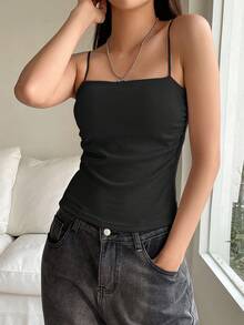 DAZY Solid Cami Top Tank Tops - Black - View 4