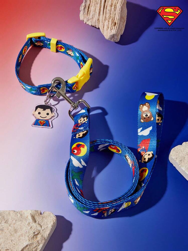 SUPERMAN X PETSIN 1 pieza Correa para perro duradera con estampado de dibujo animado Superbaby - Multicolor - Añade 4