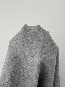 Lacomfia Women's Solid Color Front Button Floral 3D Knitted Cardigan Sweater - Grey - View 1