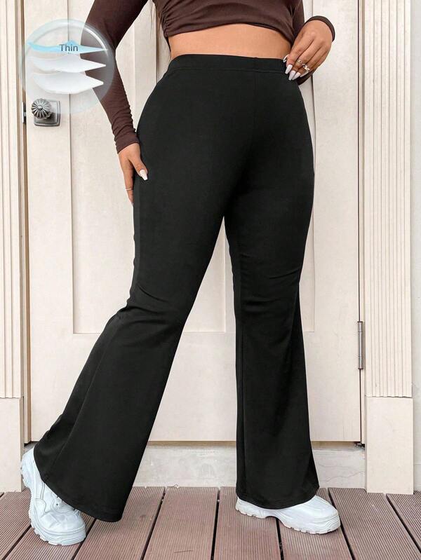 Flirla Plus High Waist Flare Leg Pants