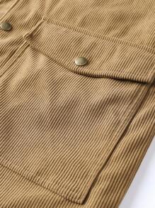 Manfinity Homme Men's Fashionable Versatile Solid Color Corduroy Utility Coat - Yellow - View 5