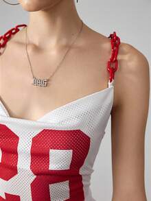 ROMWE Avant Summer Sportcore Casual Mini Dress For Women - White - View 4