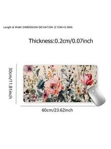 SHEIN 1 tấm lót chuột máy tính cỡ lớn in hình hoa dễ thương, chất liệu cao su chống trượt, thích hợp cho văn phòng và nhà riêng. Món quà hoàn hảo cho bạn trai/bạn gái nhân dịp tựu trường. - Nhiều màu - Xem 2