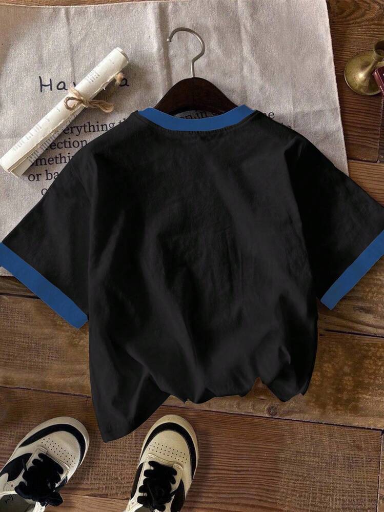 SHEIN EZwear Avslappnad blommig t-shirt med lös passform och rund hals, kortärmad för kvinnor, lämplig för sommaren - Multifärgad - Visa 2