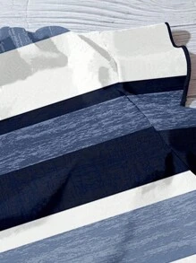 SHEIN LUNE Women's Navy Striped Casual Blouse, Comfortable And Versatile, Suitable For Summer And Commuting Chic Blouses For Women - Multicolor - View 3