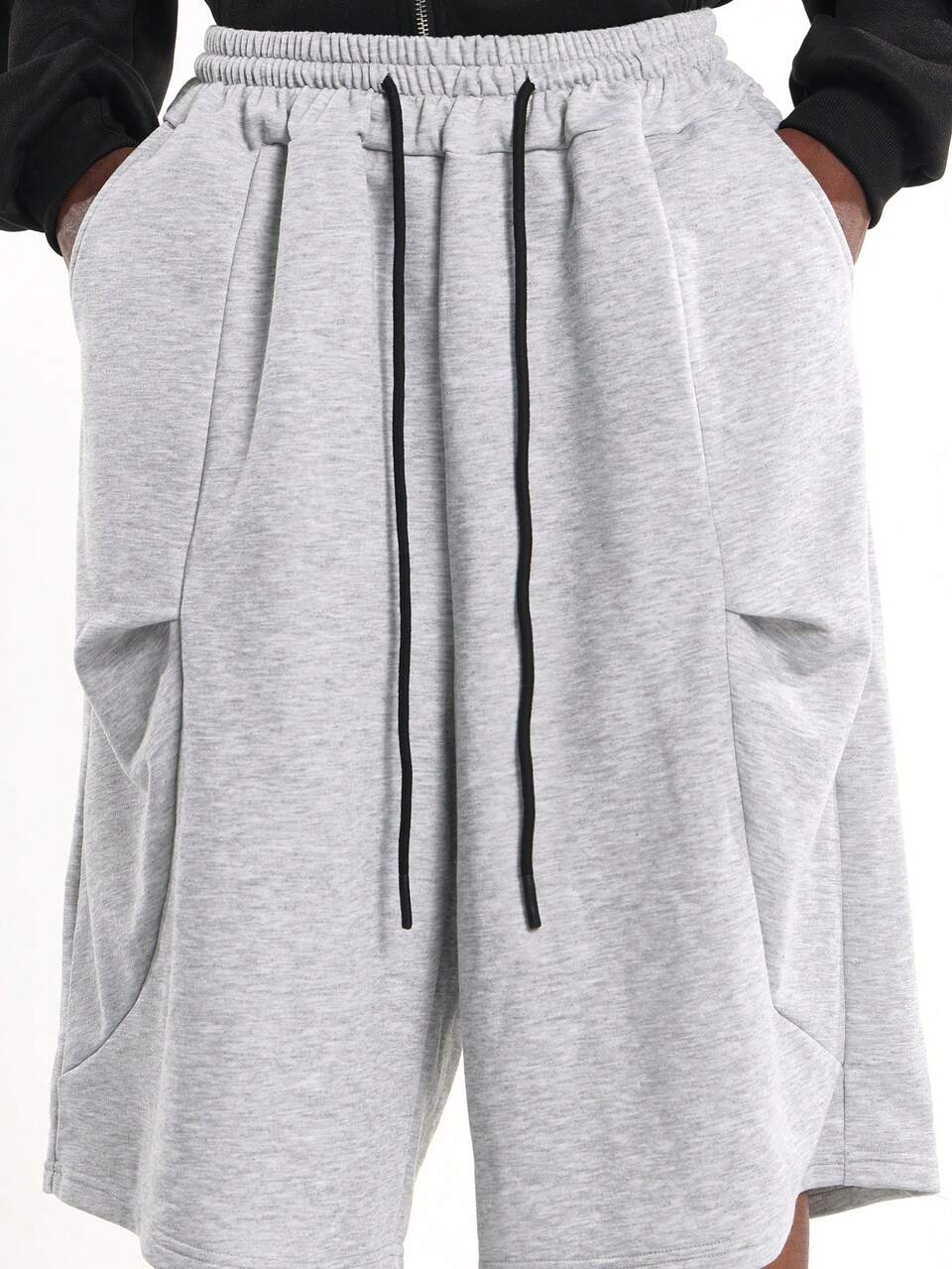 Pantalones cortos de pierna ancha hasta la rodilla con cintura elástica