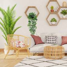 SHEIN 1PC Fake Hanging Plants, Artificial Small Potted Plants For Diy Flower Wall, Scene Layout, Living Room And Bedroom Vase Flower Arrangement, Wedding, Party, Home Decoration, Desk Stuffing.Autumn And Spring Leaf Harvest ,Home Decor,Table Decor,Farmhouse Decor,Outdoors UV Resistant Fake Flowers Faux Plants For Hanging Garden Porch Window Box Outside Decoration - Green - View 5