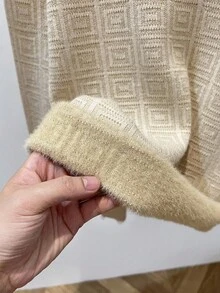 SHEIN Franclia New Autumn/Winter Thermal Lined Pullover Sweater, Versatile Women's Base Layer Top Fall Cloth For Women - Apricot - View 6