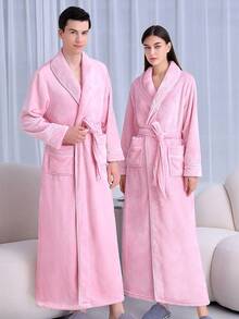 SHEIN 1 Áo choàng tắm flannel cỡ lớn, Áo choàng tắm flannel thanh lịch dành cho người lớn, Lý tưởng cho nhà nghỉ, khách sạn, spa, thẩm mỹ viện, Áo choàng tắm flannel, Thấm hút tốt và nhanh khô, Kiểu dáng rộng rãi, Nhiều màu sắc, Thiết kế tối giản, Đồ dùng thiết yếu cho phòng tắm & nhà cửa, Trang trí phòng tắm mùa hè, Đám cưới, Trở lại trường học - Nhiều màu - Xem 8