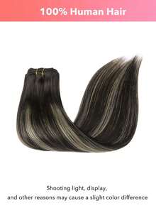 9 piezas de extensiones de cabello con clip recto 100% cabello humano real de 14-24 pulgadas 148G con doble trama, extensiones de cabello invisibles con clip, cabello humano Remy natural para uso diario de mujeres y niñas - S1B/19/1B - Ver 4