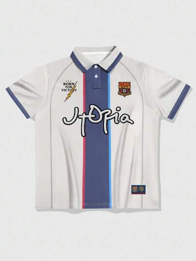 Prep Men's Contrast Color Short Sleeve Casual Polo Shirt With Half-Placket