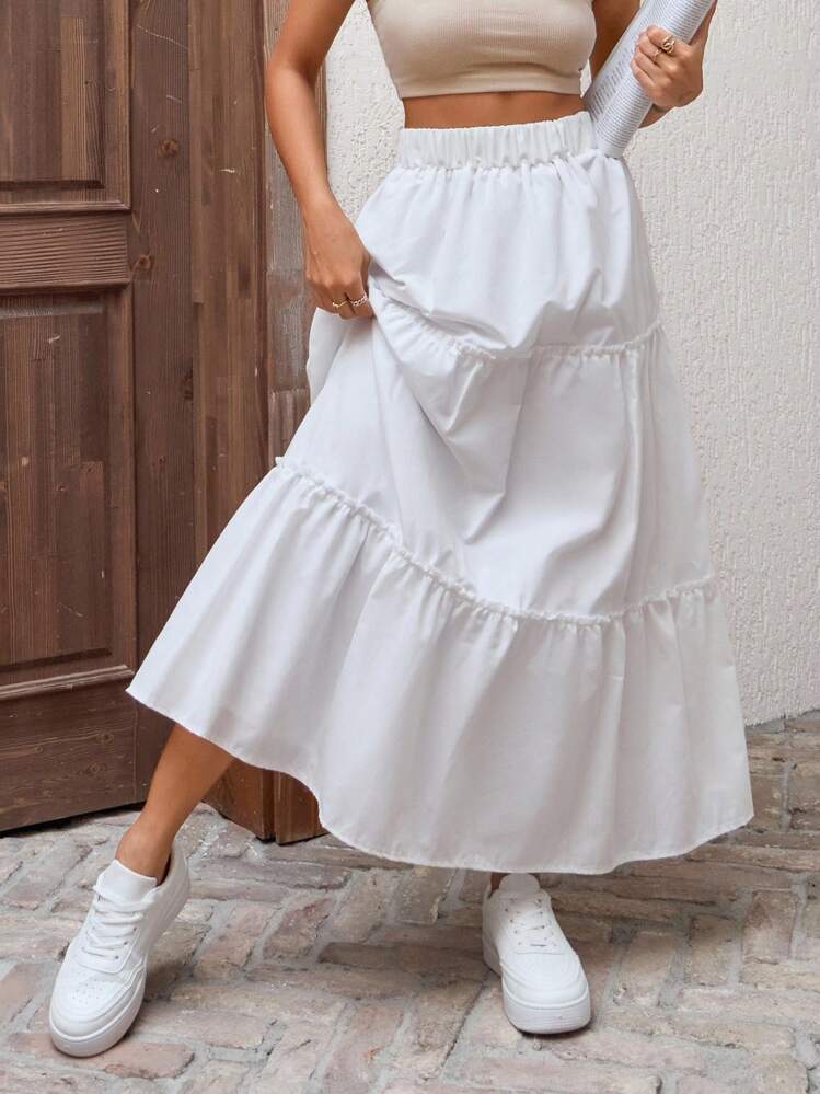 Jupe à volants en velours blanc Made in France - Chérie et Dandy