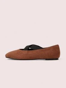CUCCOO DOLLMOD Burgundy Korean Velvet + Studded Vintage Flat Shoes For Women - Brown - View 6