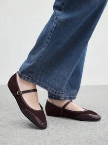 CUCCOO BIZCHIC Nouvelles chaussures plates à bout carré laqué pour le travail et les déplacements, printemps/automne