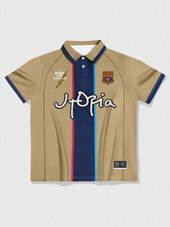Prep Men's Contrast Color Print Short Sleeve Polo Shirt