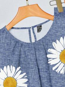 SHEIN Clasi 女士休闲花卉印花圆领无袖宽松背心和直筒裤套装，适合夏季 - 彩色 - 查看 3