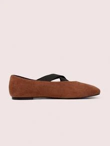 CUCCOO DOLLMOD Burgundy Korean Velvet + Studded Vintage Flat Shoes For Women - Brown - View 9