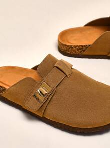 Mini mi #QuietLuxury Sepatu Bakiak Anak Minimalis Gold Locker dengan Alas Kaki Gabus Warna Cokelat Tua – Desain yang Menyenangkan, Dukungan Lengkungan Kaki & Gaya yang Cocok untuk Pantai dan Taman - Coklat - View 4