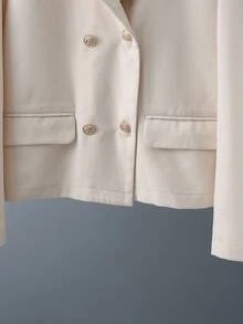 SHEIN LUNE New Stylish Short Overcoat, Autumn/Winter Fall Cloth For Women - Apricot - View 5