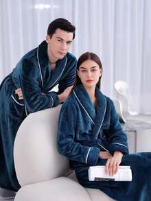 SHEIN 1 Áo choàng tắm flannel cỡ lớn, Áo choàng tắm flannel thanh lịch dành cho người lớn, Lý tưởng cho nhà nghỉ, khách sạn, spa, thẩm mỹ viện, Áo choàng tắm flannel, Thấm hút tốt và nhanh khô, Kiểu dáng rộng rãi, Nhiều màu sắc, Thiết kế tối giản, Đồ dùng thiết yếu cho phòng tắm & nhà cửa, Trang trí phòng tắm mùa hè, Đám cưới, Trở lại trường học - Nhiều màu - Xem 13