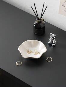 1 件陶瓷荷叶珠宝展示托盘、戒指钥匙和小配件收纳盘、生日礼物、新年礼物、友谊和爱情、适用于浴室托盘、桌面收纳、家居装饰返校 - 彩色 - 查看 6