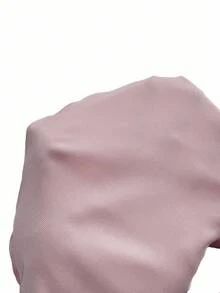 Slaydiva Bộ 2 món đồ thời trang xuân/hè 2025, lễ hội âm nhạc Bohemian mới, phong cách miền Tây đồng quê, kỳ nghỉ bãi biển, tiệc tùng Avant-Gard, dễ thương, ngọt ngào, gợi cảm, áo crop top hở lưng, cà vạt, áo vest vải mohair mềm mại + quần short bó sát co giãn bóng - Hồng - Xem 7
