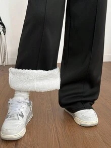 Sparklyn 少女休闲街头时尚学院风加厚保暖运动裤，秋冬季，圣诞节服装