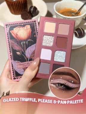 SHEGLAM Glazed Truffle, Please باليت 8 ألوان علامة تجارية جمال مكياج مستحضرات تجميل للنساء الفتيات مثالي لفصل الخريف الشتاء مثالي ل- Y2K أزياء أنيقة هدية حفلة جاهز أفضل لون