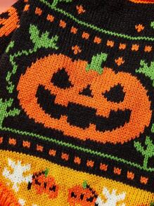 PETSIN 1 Piece Of Cat/Dog Universal Pet Clothing, Pumpkin Halloween Sweater Pullover, Autumn And Winter Warm Thread Clothing, Dog Clothing - Orange black - View 6