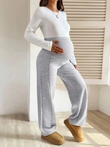 SHEIN Fall Clothes,Autumn Clothes,Maternity Autumn/Winter Maternity Maternity Casual Warm Fleece Adjustable Waist Pants, Autumn/Winter Maternity Pants Pregnancy Pants Thermal Lined Maternity Pants Grey Maternity Sweatpants
