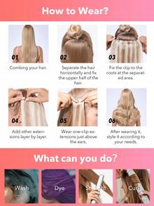 9PCS Straight Clip In Hair Extensions 100% Real Human Hair 14-24 Inch 148G Double Weft Invisible Clip Hair Extensions Remy Natural Human Hair For Women Girls Daily Use Halloween Costumes - S60A - View 7