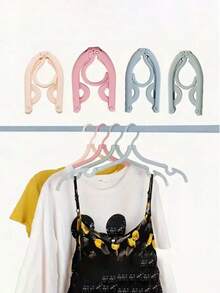 10个装旅行衣架，便携式折叠衣架，可折叠晾衣架，防滑设计，适用于零售店的晾衣架（颜色和款式随机发货） - 彩色 - 查看 3