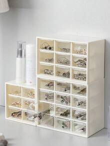 1pc Multi-Layer DIY Beads Jewelry Storage Display Box, Plastic Clear Box Practical Convenient Supplies, Gift For Valentine's Day Back To School - White - View 2