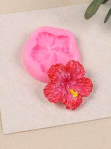 1 khuôn silicon hình hoa Furong, khuôn làm đồ trang sức bằng đất sét thạch cao hình nến thơm hình hoa Furong 3D, công nghệ đất sét nhựa và polyme, và các mặt hàng trang trí DIY - Hồng - Xem 10